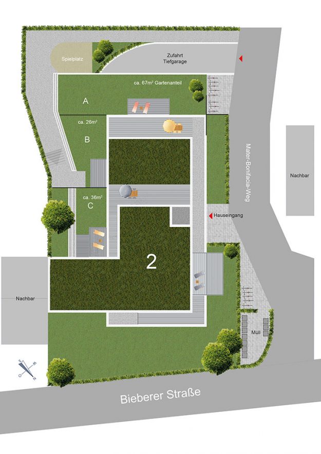 Bauvorhaben Bieberer Berg Lageplan